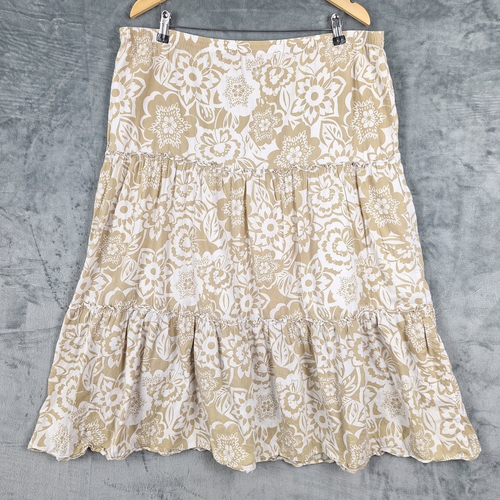 Womens Skirt Large Boho Romantic Floral Tiered Maxi Fairy Cottagecore Festival